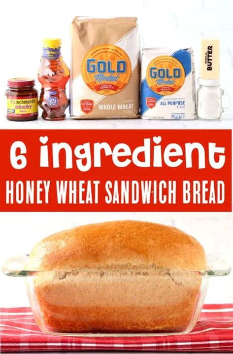 Honey Wheat Sandwich Bread, Wheat Sandwich Bread Recipe, Honey Loaf, Sandwhich Bread, Wheat Sandwich Bread, Sandwich Bread Recipe, Honey Wheat Bread, Freezer Jam Recipes, Cinnamon Honey Butter