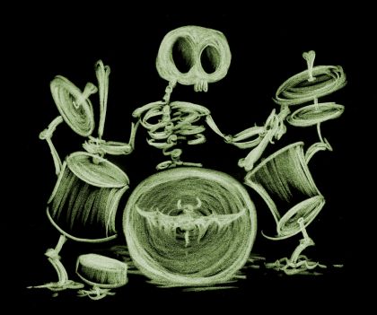 Drummer Skeleton Sketchbook Ideas Doodles, Solomon Burke, Playing The Drums, Whats Wallpaper, The Drums, Arte Inspo, Sketchbook Art Inspiration, Pics Art, Funky Art