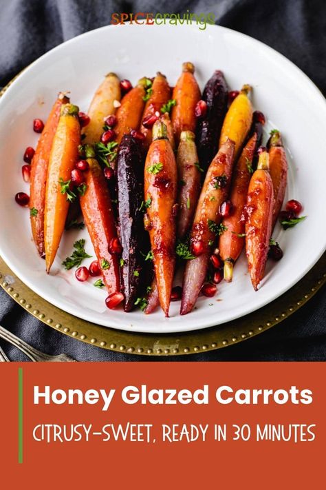 Crisp, tender & citrusy-sweet Honey Glazed Carrots are a delicious and colorful side dish made quickly and easily in the Instant Pot or stovetop in just 15 minutes. #carrots #vegetablesidedishes Carmelized Carrots Stove Top, Instant Pot Glazed Carrots, Stove Top Vegetables, Honey Glazed Carrots Crockpot, Stove Top Carrots, Glazed Carrots Recipe Stove Top, Tri Colored Carrots Recipe, Stovetop Carrots, Boiled Carrots Recipe