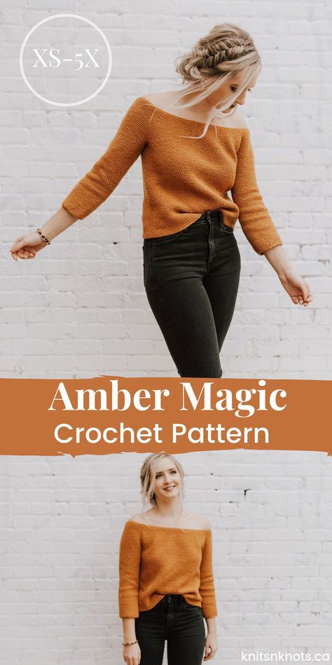 Circular yoke crochet sweater using the csc (knit) stitch! Yoke Sweater, Friends Crochet, Magic Crochet, Sweater Patterns, Womens Crochet Patterns, Blanket Ideas, Crochet Sweaters, Aesthetic Crochet, Garment Pattern