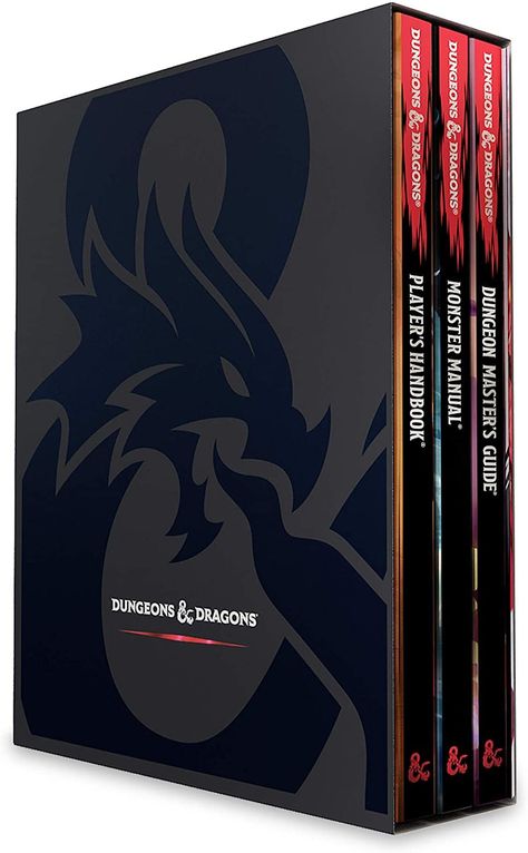 Dungeons & Dragons Core Rulebooks Gift Set (Special Foil Covers Edition with Slipcase, Player's Handbook, Dungeon Master's Guide, Monster Manual, DM Screen) Dungeons And Dragons Books, Monster Manual, Dm Screen, Dungeon Master's Guide, Top Games, Dragons Gift, Dungeons Dragons, D&d Dungeons And Dragons, Dungeon Master