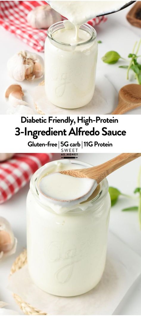 This quick and easy 3-Ingredient Alfredo Sauce recipe is a thick and creamy garlic sauce, delicious on top of spaghetti, or to flavor any vegetable casserole.Plus, it’s so easy to make that you won’t need any other recipes after that! Low Sodium Alfredo Sauce Recipe, Sugar Free Pasta Sauce, Keto Alfredo Sauce Recipe, Keto Alfredo Sauce, Make Alfredo Sauce, Paleo Meal Prep, Creamy Garlic Sauce, Alfredo Sauce Recipe, Vegetable Casserole