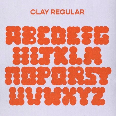 NEW FONT > Clay 💥⁠ ⁠ Bringing back the Funky 70’s style of chunky bubbly forms, Clay is an all-uppercase typeface inspired by ceramic vases. A creation born out of @harrys.designs playful one-liner:⁠ ⁠ “It’s Time To Make Form Informal.”⁠ ⁠ Test it out live on screen. ⁠ 🔗 type-department.com⁠ ⁠ #youcreativemedia #typedepartment #font #fonts #typeface #typefacedesign #typefacedesigner #design #designer #type #typedesign #displayfont Playful Typeface, Funky Fonts Alphabet, Type Faces, Funky Typography, Chunky Font, Funky Fonts, 70’s Style, Timor Leste, Ceramic Vases