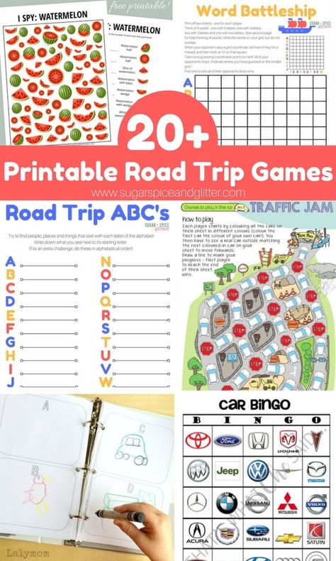 Road Trip Printables Road Trip Games For Kids, Fun Road Trip Games, Printable Road Trip Games, Road Trip Printables, Printable Road, Swag Dress, Entertaining Kids, Plane Rides, Trip Games