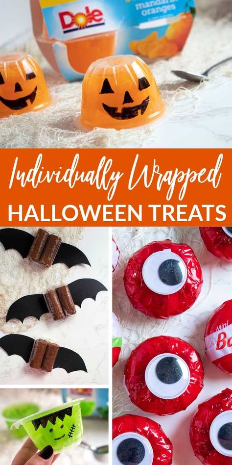 Individually Wrapped Halloween Treats for Kids! These are perfect for giving away to friends or classmates at school! So easy and FUN - perfect for Halloween! #passion4savings #halloween #treats #diy #individual Creative Halloween Treats, Halloween Classroom Treats, Dope Captions, October Food, Halloween Party Bags, Halloween Snacks For Kids, Kids Halloween Food, Classroom Halloween, Halloween Arts