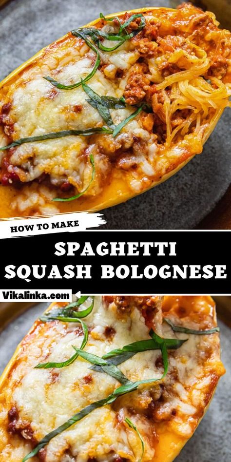 Spaghetti Squash Bolognese, Spaghetti Squash Boats, Italian Spaghetti Sauce, Spaghetti Squash Recipes Healthy, Squash Boats, Stuffed Spaghetti Squash, Fall Favorites Recipes, Bolognese Recipe, Spaghetti Squash Recipes