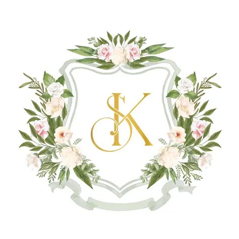 Sk ks initial wedding crest logo monogram Vector Image Sk Initials Logo, Ks Logo, Sk Logo, Marriage Invitation Card, Pink And White Background, Marriage Invitation, Superman Wallpaper, Wedding Logo Monogram, Wedding Crest