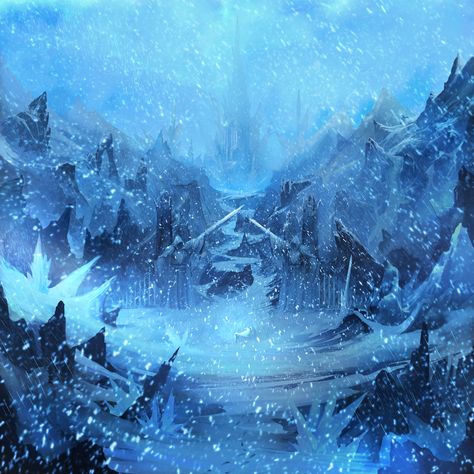 ArtStation - Niflheim, Gonzo Snow Ice Symbol Magic, Arctic Fantasy Art, Niflheim Norse Mythology, Lich Queen, Ice Demon, Frozen Background, Icewind Dale, Snowy Village, Arctic Landscape