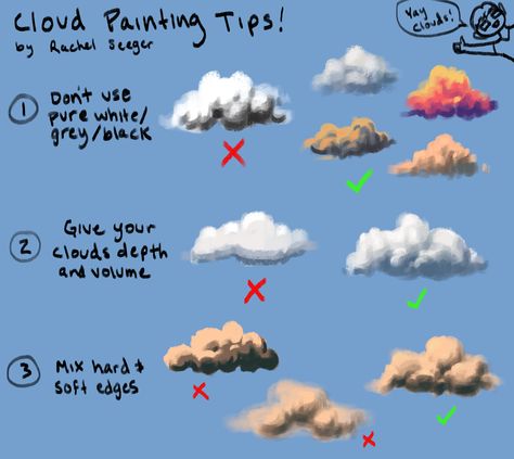 Tips for Painting Clouds Tips For Painting, Painting Clouds, Canvas Aesthetic, Viborg, Mirror Painting, Canvas Easy, Digital Painting Tutorials, Cloud Painting, Aesthetic Painting