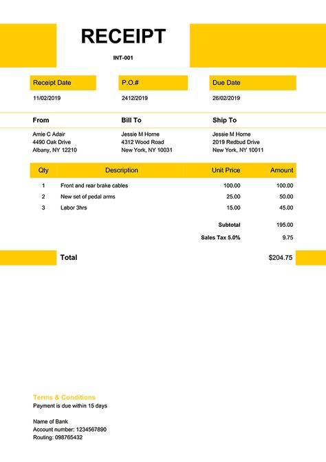 Receipt Template En Impact Yellow Invoice Format In Excel, Free Receipt Template, Trucks For Sell, Credit Card Tool, Invoice Format, Delivery Pictures, Credit Card App, Spirit Airlines, Name Card Design