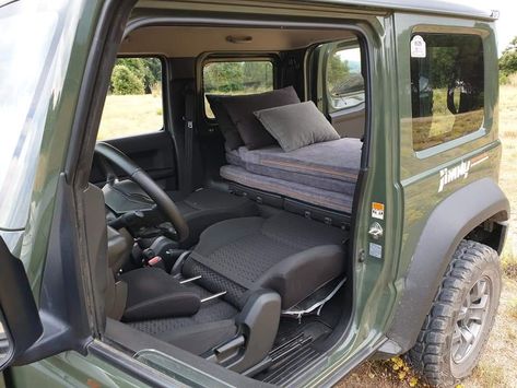 Jimny Interior Ideas, Suzuki Jimny Camper, Suzuki Jimny Modified, Jimny Camping, Jimny Interior, Suzuki Jimny Interior, Jimny 4x4, Minivan Camping, Jimny Suzuki