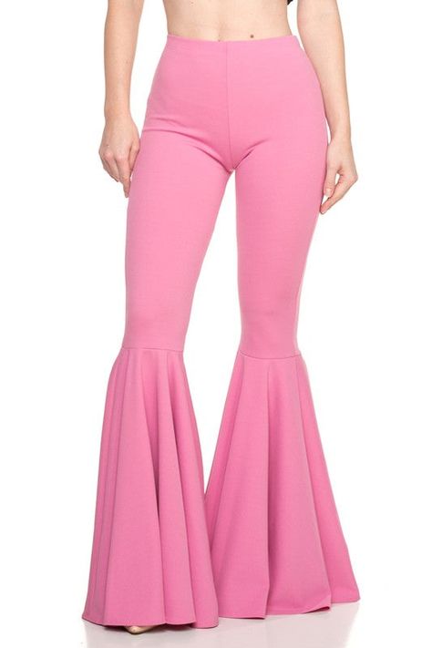 Mermaid Pants, Rosa Leggings, Celana Fashion, Womens Wide Leg Pants, Bell Bottom Pants, Flare Trousers, Flare Leggings, Pantalon Large, Mermaid Fashion