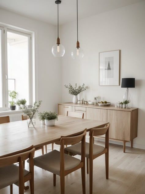 Creating a Stunning and Sophisticated Formal Dining Room | aulivin.com Scandinavian Interior Dining Room, Minimal Dining Table, Minimal Dining, Neutral Dining Room, Scandinavian Dining Room, Scandinavian Living Room, Dining Interior, Minimalist Dining Room, Dinning Room Design