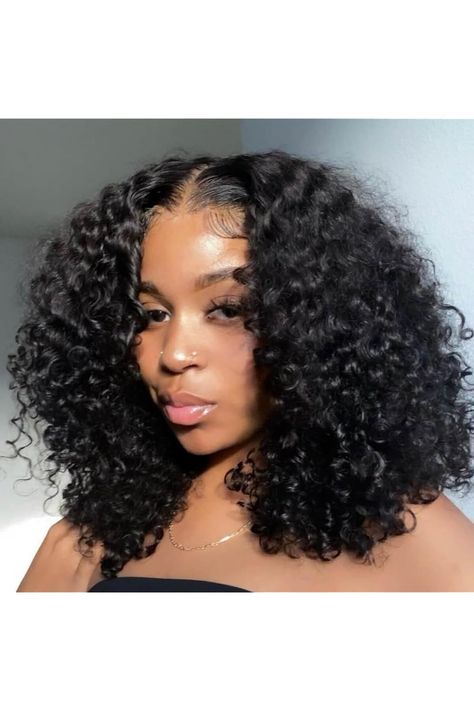 RENUS 14 Inch Short Bob Wigs 13x4 Deep Wave Bob Wig Human Hair 180% Density Deep Curly 100% Virgin Human Hair Pre Plucked Wet and Wavy Glueless Transparent Lace Frontal Wig for Women Natural Hairline Bob Wet And Wavy Wig, Short Curly Bob Frontal Wig, Curly Wig Wet Look, 12 In Curly Bob Wig, 10inch Bob Wig Curly, Afro Wigs, Deep Curly, Short Curly Wigs, Curly Lace Front Wigs