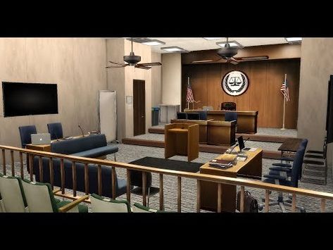 LLS COURTHOUSE LOT: FULLY DECORATED Sims 4 Courthouse, Sims 4 Lawyer Office, Courthouse Interior, Sims Interior, Lotes The Sims 4, Supreme Court Building, Bloxburg Hacks, Lawyer Office, The Sims 4 Packs