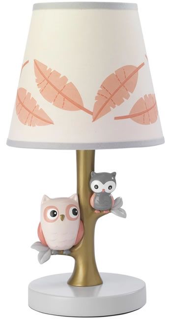 Lambs & Ivy 673024B Family Tree Gold/Coral Owl Nursery Lamp - Lambs & Ivy Nursery Lamps - Deep Discount Lighting Painting Branches, Bed Lamps, Nursery Forest, Family Tree Painting, Owl Lamp, Owl Kitchen, Mint Nursery, Baby Girl Nursery Ideas, Lambs & Ivy