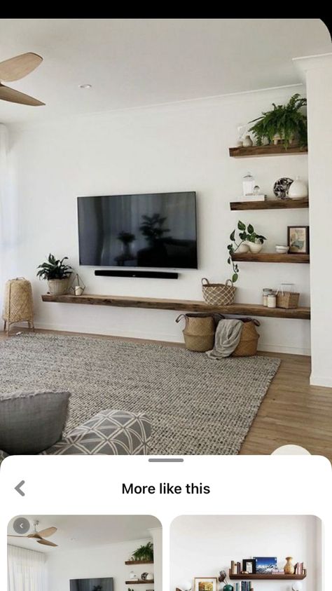 Living Room Decor Tv, Floating Shelves Living Room, Handbags Patterns, Tv Decor, Living Room Tv Wall, Decor Home Living Room, Living Room Decor Apartment, Living Room Inspo, Diy Baby