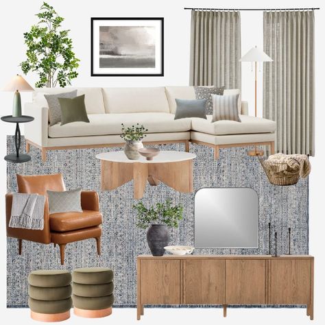 FULL LIVING ROOM DESIGN CONCEPT WITH FURNITURE AND DECOR UNDER $10,000 (taxes and shipping excluded). Purchase includes the digital mood board shown, and a PDF shopping list with clickable links for easy ordering. *While we try to update our order lists frequently, there are products that can quickly sell out or get back-ordered. If this happens, you can message us and we will send you a substitution item as quickly as we can. Contemporary Living Room Grey, Modern Coastal Living Room, Havenly Living Room, Grey Couch Living Room, Design Salon, Coastal Living Rooms, Neutral Living Room, Coastal Living Room, Up House