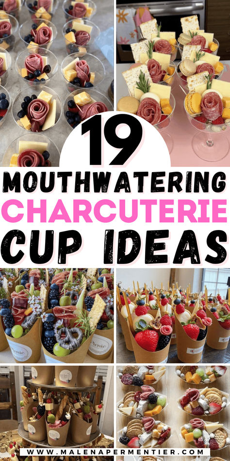 charcuterie cup ideas Snack Bar Ideas For Party, Berry Cups For Party, Charcuterie Board Ideas In Cups, Picnic Catering Ideas, Diy Chacutery Cups, Charcuterie Cups Fall, Individual Snack Ideas, Wedding Appetizers In A Cup, Pre Homecoming Party Ideas Food