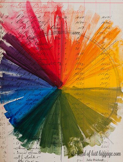 Vintage Color Wheel, Colour Wheel Sketchbook Page, Luggage Illustration, Color Wheel Tattoo, Color Wheel Art Projects, Color Wheel Projects, Color Wheel Art, Color Wheels, Draw Fashion