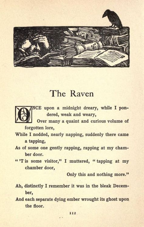 english-idylls: The first verse of The Raven by... - CarolinaBlues The Raven Poem, Poe Quotes, Whats Wallpaper, Tamako Love Story, Buku Harry Potter, Allen Poe, Edgar Allen Poe, The Raven, Edgar Allan