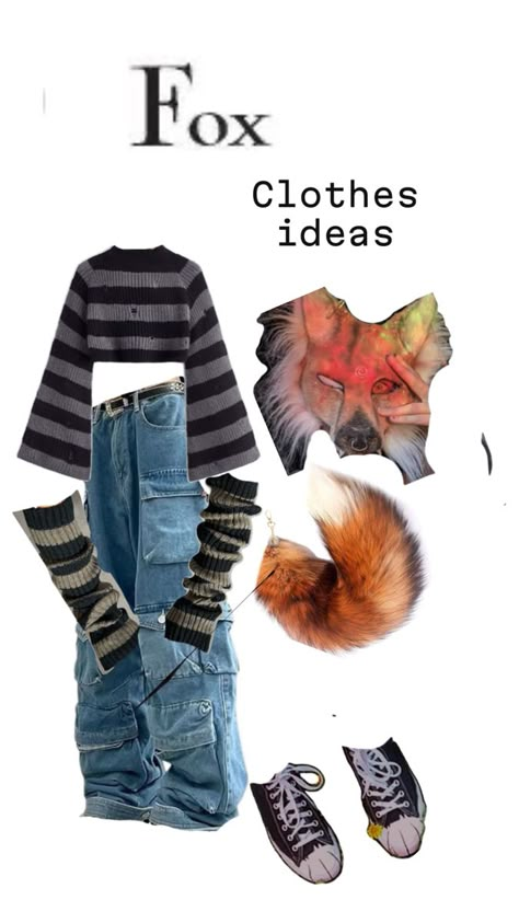 Therian Outfits, Fox Masks, Fox Clothes, Outfits To Wear To School, Fox Therian, Felt Animal Masks, Therian Mask Ideas, Fox Clothing, Wolf Mask