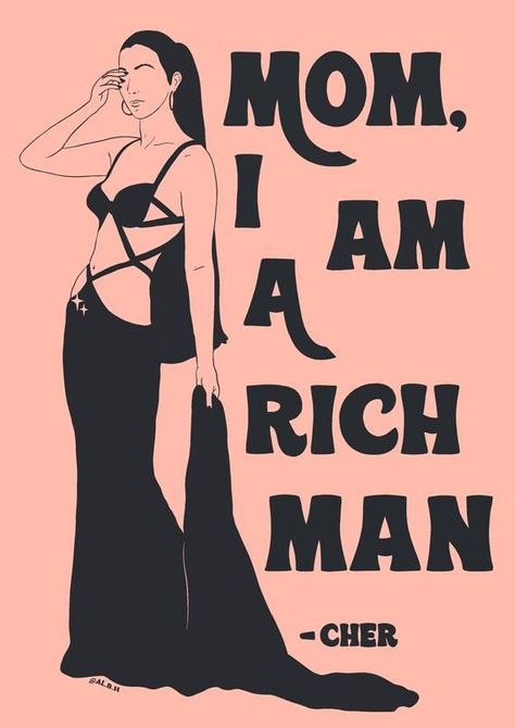 Cher A4 Art Print / Feminist Quote Empowered Wall-Decor Poster / Girl Power Music Illustration | Feminist quotes, Music illustration, Art collage wall I Am A Rich Man, Feminist Quotes, Picture Collage Wall, Feminist Art, Photo Wall Collage, Poster Retro, Rich Man, Art Collage Wall, Picture Collage