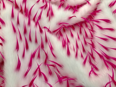 Fuchsia spikes on a white multi color Faux fun fur-60 wide-apparel-fashion-decorations-jackets-upholstery-sold by the yard. Winter Barbie, Cat Logos, Faux Fur Fashion, Fur Texture, Fuzzy Blanket, Animal Fur, Textiles Techniques, Fur Fabric, Vine Design