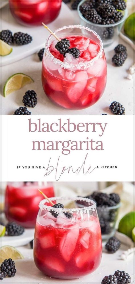 Blackberry Margarita Recipe, Drinks Alcohol Recipes Easy, Blackberry Cocktail, Blackberry Margarita, Easy Margarita Recipe, Cocktail Margarita, Easy Alcoholic Drinks, Easy Margarita, Mezcal Cocktails