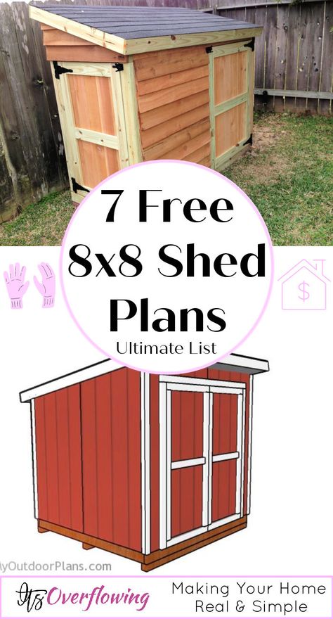 8x8 Shed Plans, 8x8 Shed, Small Shed Plans, Shed Plans 8x10, Garden Shed Diy, Lean To Shed Plans, Backyard Storage Sheds, Diy Storage Shed, Wood Shed Plans