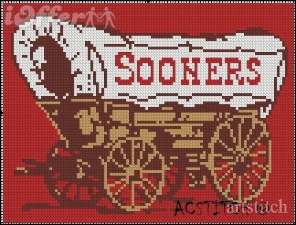 Football Cross Stitch, Sooner Schooner, Football Cross, Crochet Blanket Sizes, Huichol Pattern, Sooners Football, Oklahoma Sooners Football, Graph Paper Drawings, Football Themes