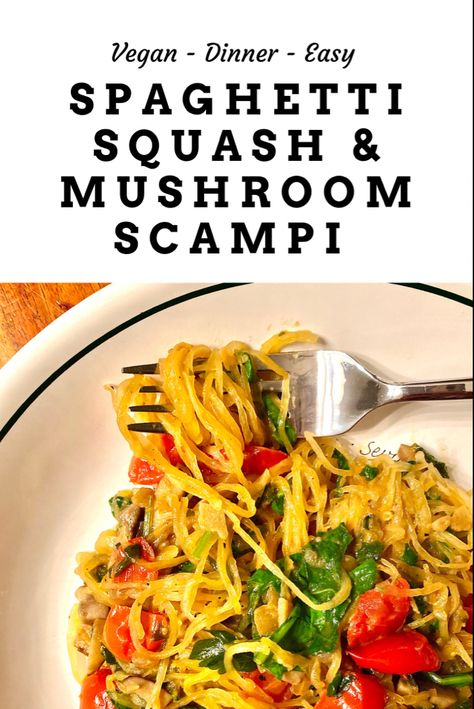 Vegan Spaghetti Squash Casserole, Spaghetti Squash Recipes No Meat, Daniel Fast Spaghetti Squash Recipes, Spaghetti Squash Vegan Recipes, Spaghetti Squash Mushroom, Mushroom Scampi, Vegan Spaghetti Squash Recipes, Vegan Squash Recipes, Fruit Cleanse