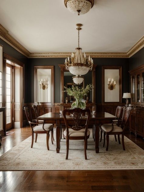 Moody Dining Room Ideas, Classic Dining Room, European Kitchens, Traditional Dining Room, Casa Vintage, Inspire Me Home Decor, Dining Room Inspiration, Farmhouse Dining Room, Dream House Interior