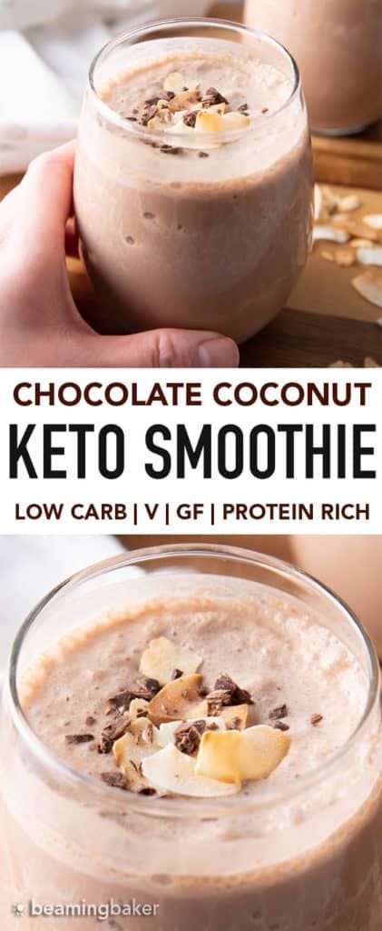 Smoothie Low Carb, Vegan Protein Smoothie, Keto Protein, Keto Smoothie, Medicine Tips, Keto Smoothie Recipes, Coconut Protein, Protein Smoothies, Cookies Bars