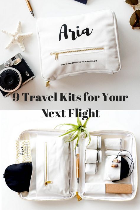 The best travel comfort kits on the market for your next flight. #planeessentials Sac Diy, Travel Comfort, Long Flights, Travel Gadgets, Travel Kit, Packing Tips For Travel, Travel Items, Travel Kits, Packing Tips For Vacation