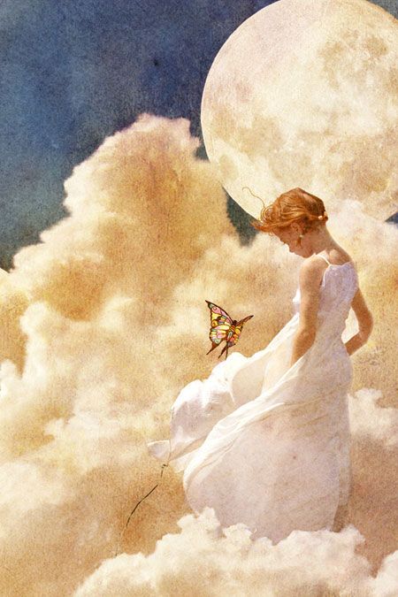 Moon Magic Wow Art, Moon Magic, Arte Fantasy, Moon Art, Pics Art, A Butterfly, The Clouds, 그림 그리기, Art Inspo