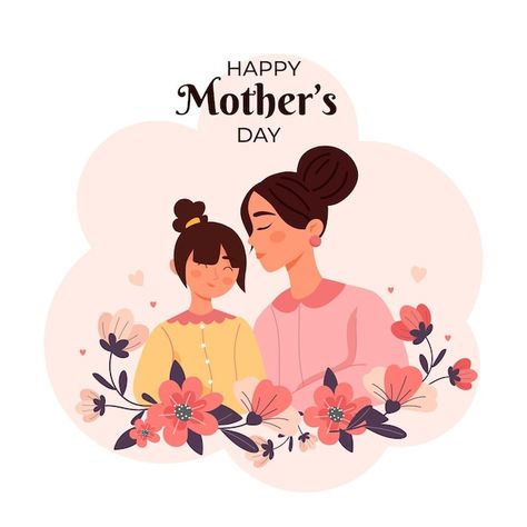 Mother's Day Illustration, Mothers Day Cartoon, Mother's Day Banner, Mather Day, Mothers Day Poster, Child Health, Mother Day Wishes, Day Illustration, Happy Mother's Day Card