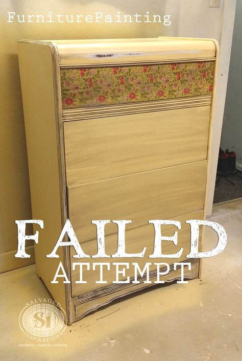 Here's a great furniture painting tip .... don't give up... try again! Painted Waterfall, Waterfall Furniture, Waterfall Dresser, Furniture Images, Pretty Ugly, Salvaged Inspirations, Furniture Painting Tips, Do It For Me, Small Accent Tables