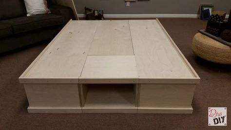 How to Make Your Own DIY Platform Bed with Storage Woodshop Plans, One Room Flat, Fold Up Beds, Murphy Bed Ikea, Storage Beds, Diy Platform Bed, Modern Murphy Beds, Murphy Bed Diy, Murphy Bed Plans