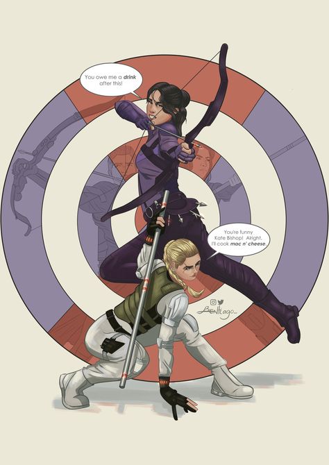 Female Avengers, Kate Bishop Hawkeye, Dc Comics Women, Yelena Belova, Marvel Artwork, Young Avengers, Marvel Fan Art, Kate Bishop, Black Widow Marvel