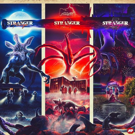 Which series was your favourite? 🤔 "Stranger Things 1, 2 &3" AMP by Sonnyfive @thesonnyfive 😎🔥🔥🔥 - ➡️ SUBMIT YOUR POSTER ART (LINK IN BIO)… Stranger Things Artwork, Shading Ideas, Stranger Things Fan Art, Netflix Stranger Things, Stranger And Stranger, Stranger Things Quote, Stranger Things Poster, Stranger Danger, Stranger Things Season 3