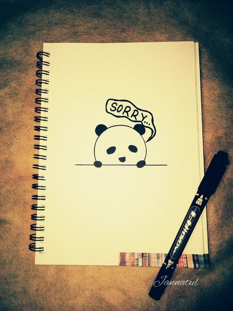 Cute way of saying sorry by panda. Sorry Cute Cartoon Images, Sorry Sketches For Him, Sorry Drawing For Best Friend, Sorry Crafts Ideas, Cute Sorry Doodle, Sorry Drawing Cute, Sorry Drawing For Boyfriend, Cute Sorry Images, Cute Ways To Say Sorry