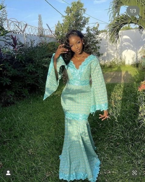 Bazin Styles For Women 2023, Eid Outfits African, Bazin Styles, Bazin Dress, Wax Dress, Nigerian Dress Styles, Nigerian Outfits, Nigerian Dress, African Party Dresses