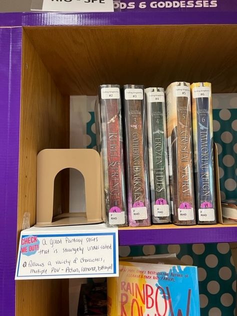 Dynamic Shelving Pt.2: A Practical Guide – Don't Shush Me! Dynamic Shelving, School Library Posters, Fostering Kittens, School Library Decor, Shelf Talkers, School Library Displays, Side Quest, Middle School Libraries, Library Posters