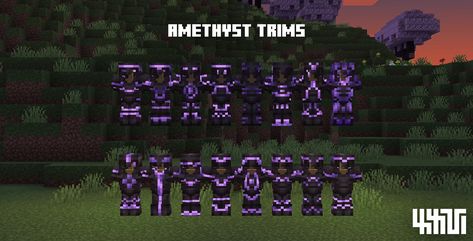 Cool Armor Trim Ideas Minecraft, Armor Trim Combos Minecraft, Armor Minecraft Ideas, Armour Trims Minecraft, Minecraft Armor Trims Combinations, End Base Minecraft, Minecraft Armor Display, Armor Trims Minecraft Ideas, Minecraft Armor Trim Designs