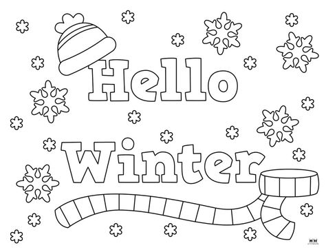 Hello Winter Coloring Pages, Winter Landscape Coloring Pages, 1st Grade Art Projects Winter, Winter Cards For Kids, Winter Color Pages, Winter Colouring Sheets, Winter Colouring Pages For Kids, Winter Colouring Pages, Winter Coloring Pages Free Printable