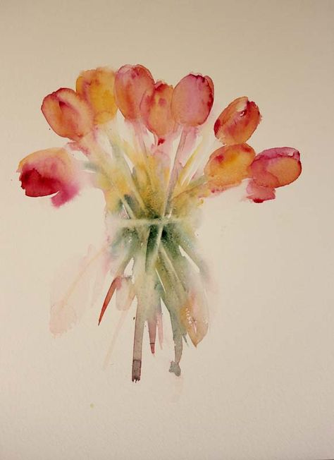 Watercolors Ideas, Jean Haines, Loose Watercolor Flowers, Watercolour Ideas, Tulip Painting, Watercolor Workshop, Watercolor Tulips, Watercolour Inspiration, Watercolor Projects