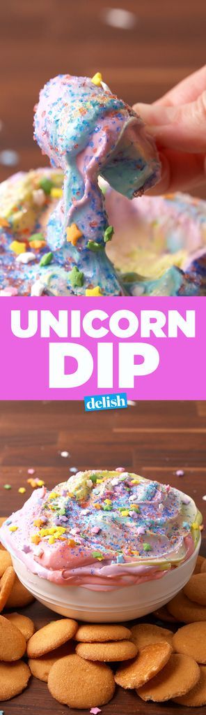 image Unicorn Dip, Unicorn Recipes, Custard Slice, Unicorn Food, Unicorn Stuff, Unicorn Treats, 100 Calorie, Unicorn Poop, Sweet Dips