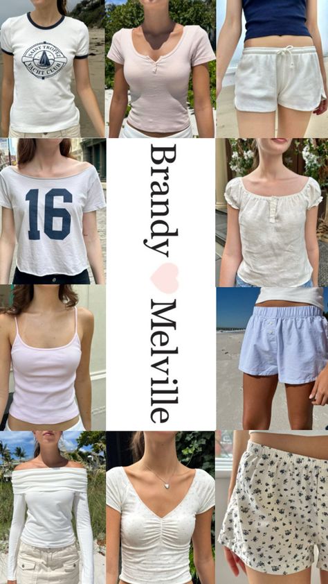 Brandy Melville collage Brand Melville, Tops Off Shoulder, Brandy Melville Tank Top, Brandy Melville Tank, Brandy Melville Shorts, Pj Shorts, Tank Top Outfits, Top Outfit, Shorts White