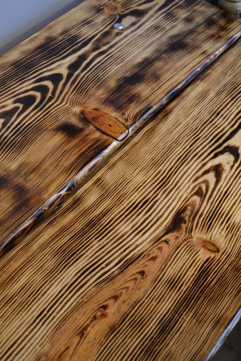 DSC_0287 Wood Floor Design, Pine Sideboard, Burnt Wood, Pine Table, Wooden Bench, Floor Design, Woodworking Tips, Rat Rod, Wood Shop